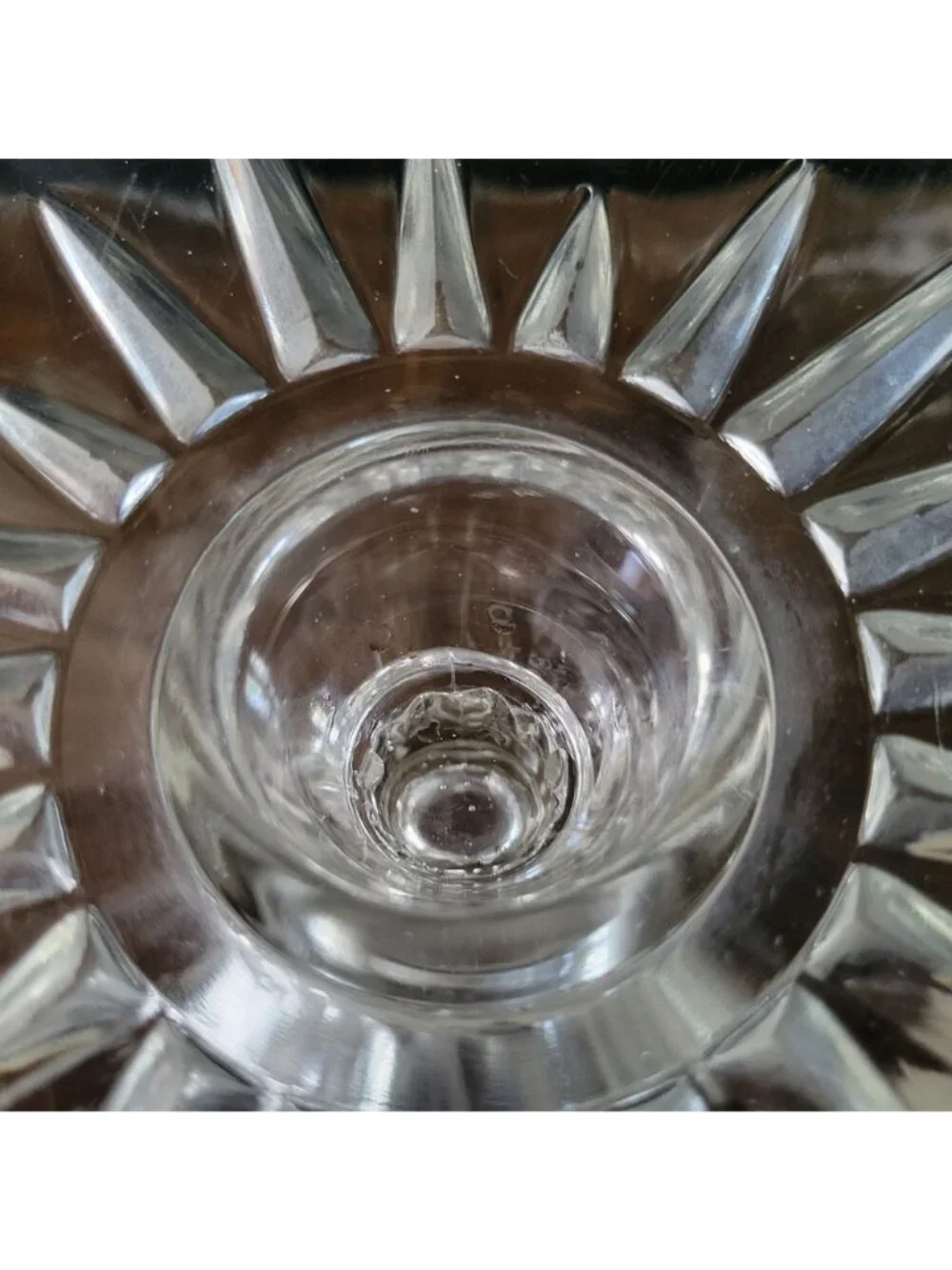 Vintage Indiana Laurel Pattern Glass Cake Stand With Pedestal and Rum Well